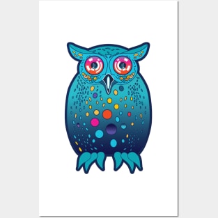 Playful, wise and friendly night owl Posters and Art